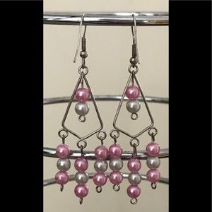 🎉3 For $20🎉Faux Pearl w/Silver Dangly Earrings